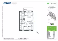 3 pokoje, mieszkanie 63,84 m², piętro 1, oferta nr C1B_3, Osiedle Kazimierz, Gdańsk, Orunia Górna-Gdańsk Południe, Maćkowy, ul. Władysława Jagiełły